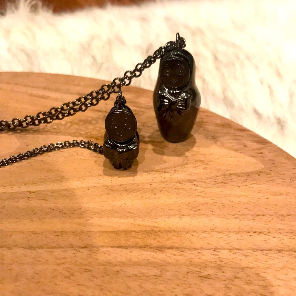 Russian nesting doll sterling silver necklaces